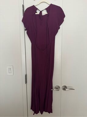 Women's Plum Tie-Back Midi Dress